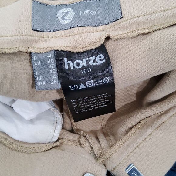 HORZE Active Women's Silicone Full Seat Tan Breeches Equestrian Pants size 28 - Picture 6 of 7